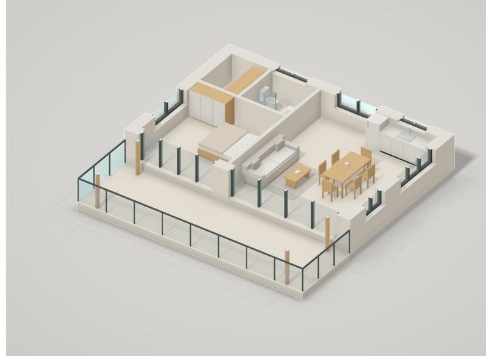 3D μακέτα ορόφου με έπιπλα